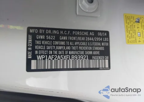 2015 Porsche Macan Turbo из США, поврежденный, VIN WP1AF2A5XFLB93921